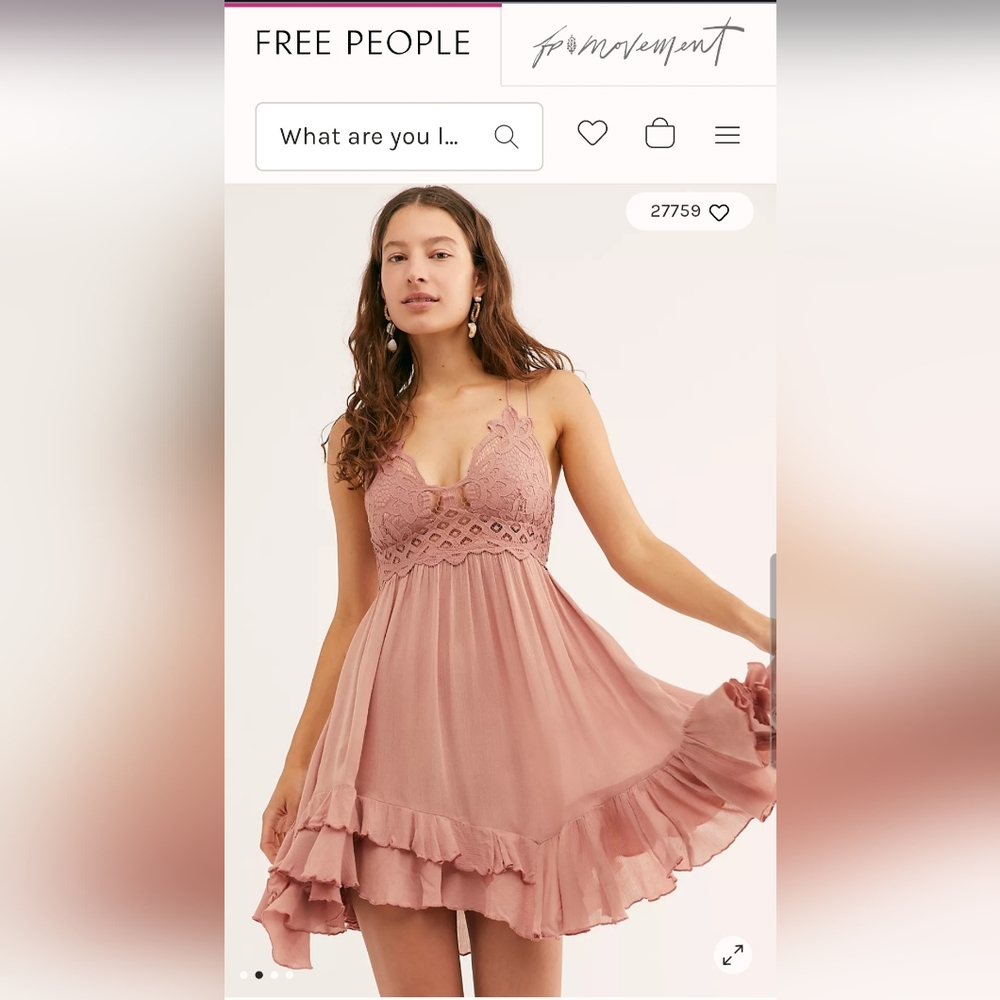 Free People Adella Slip In Rose - Picture 1 of 4